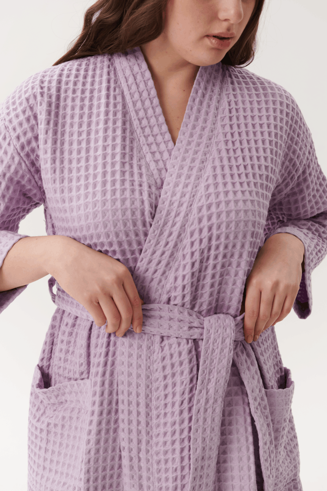 халат вафельный сиреневый
